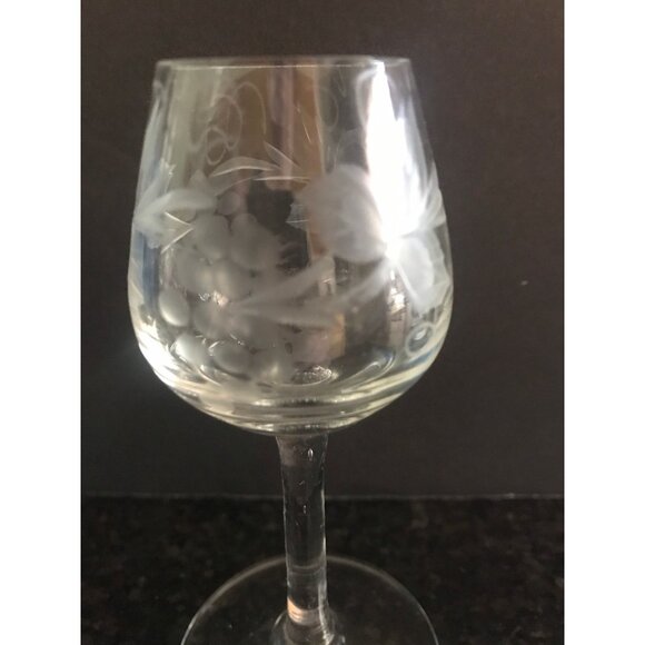 Vtg 1960's Total Of 24 Available Etched Clear Crystal Cordial Stems Romania - Picture 3 of 8